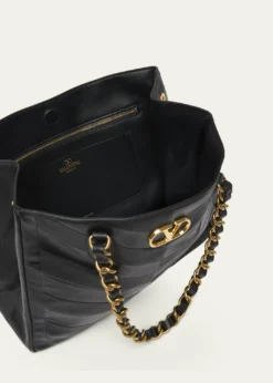 Valentino GaravaniChevron Patchwork Nappa Leather Tote Bag