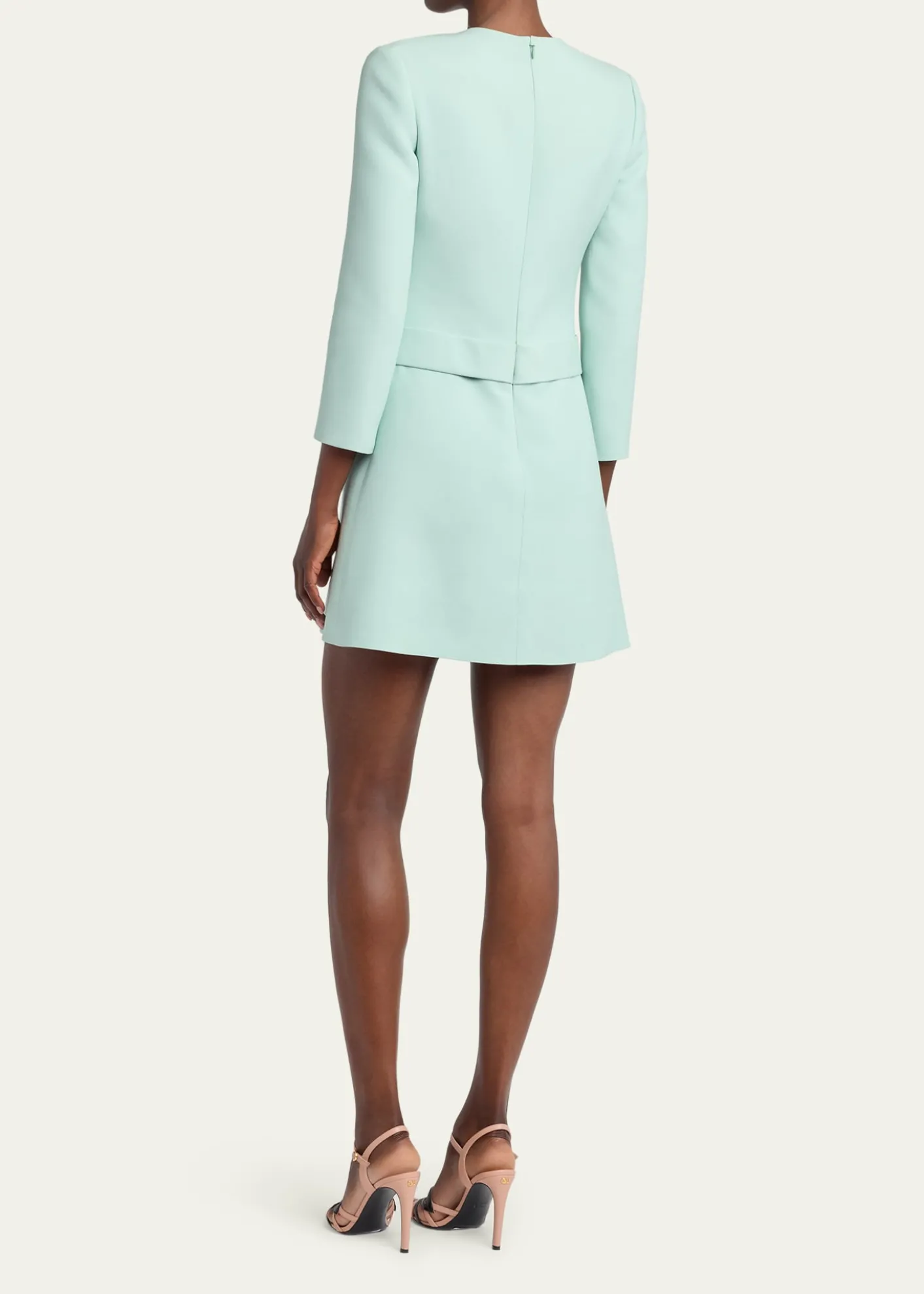Valentino GaravaniCrepe Couture Belted VLogo Mini Dress
