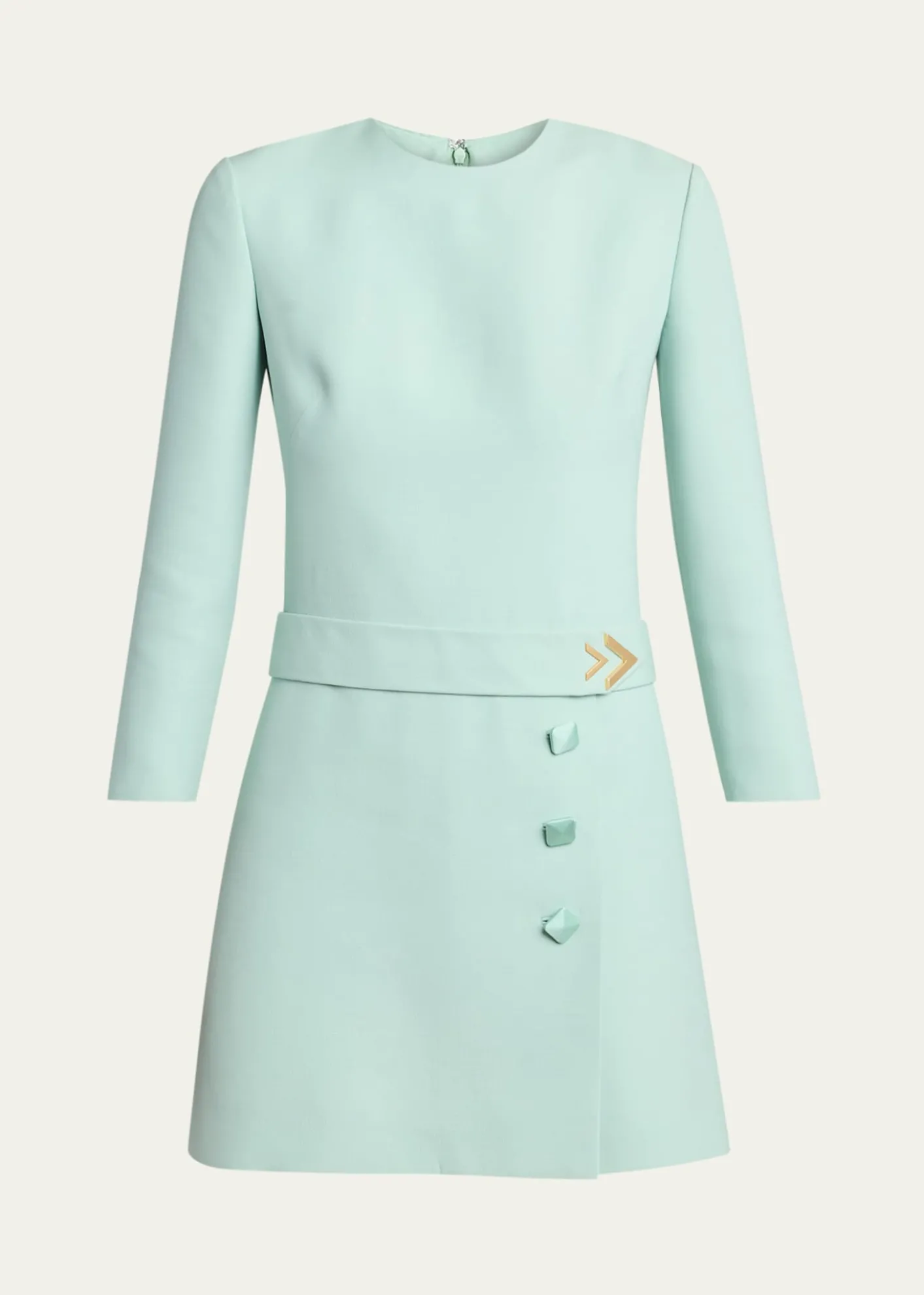 Valentino GaravaniCrepe Couture Belted VLogo Mini Dress