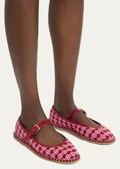 Valentino GaravaniCrochet Mary Jane Ballerina Flats