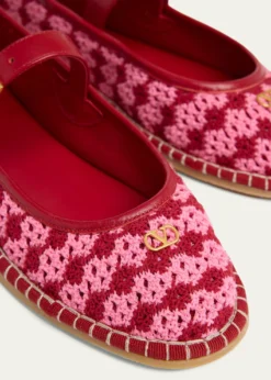 Valentino GaravaniCrochet Mary Jane Ballerina Flats