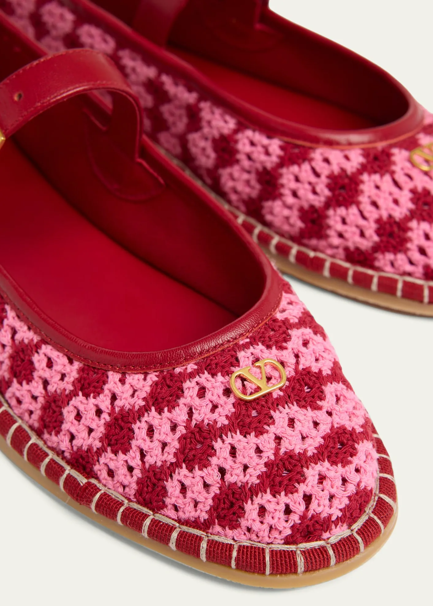 Valentino GaravaniCrochet Mary Jane Ballerina Flats