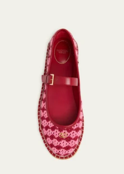 Valentino GaravaniCrochet Mary Jane Ballerina Flats