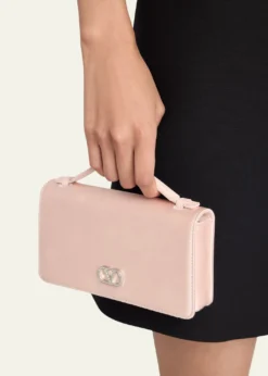 Valentino GaravaniCrystal VLogo Satin Top-Handle Bag
