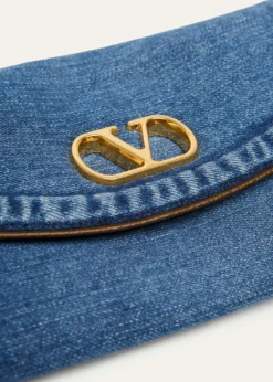 Valentino GaravaniDeVain Small Denim VLogo Shoulder Bag