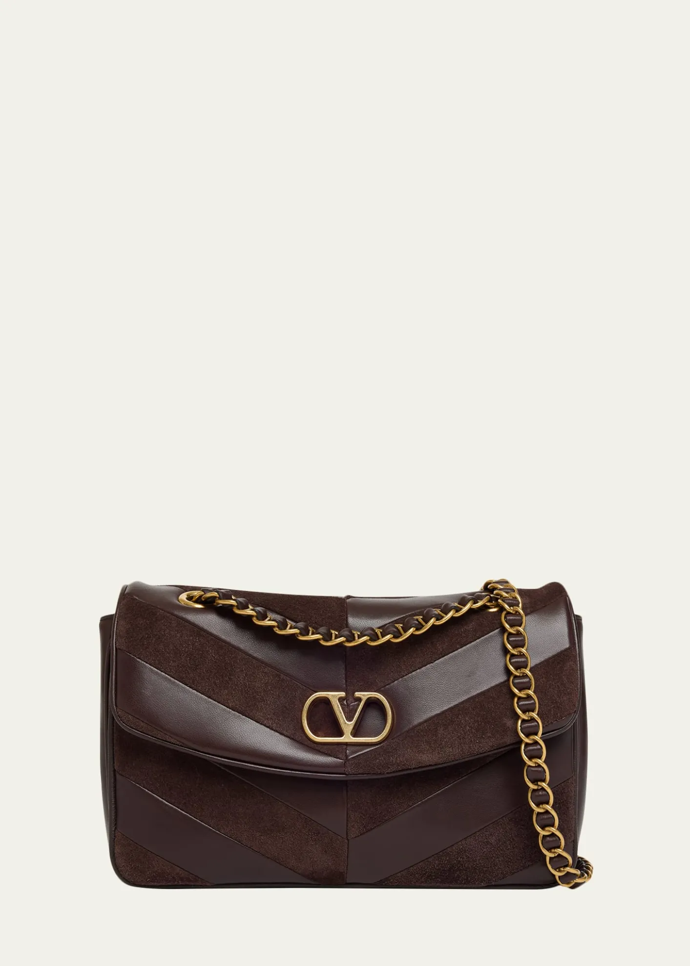 Valentino GaravaniDjuna Medium Patchwork Chevron Shoulder Bag