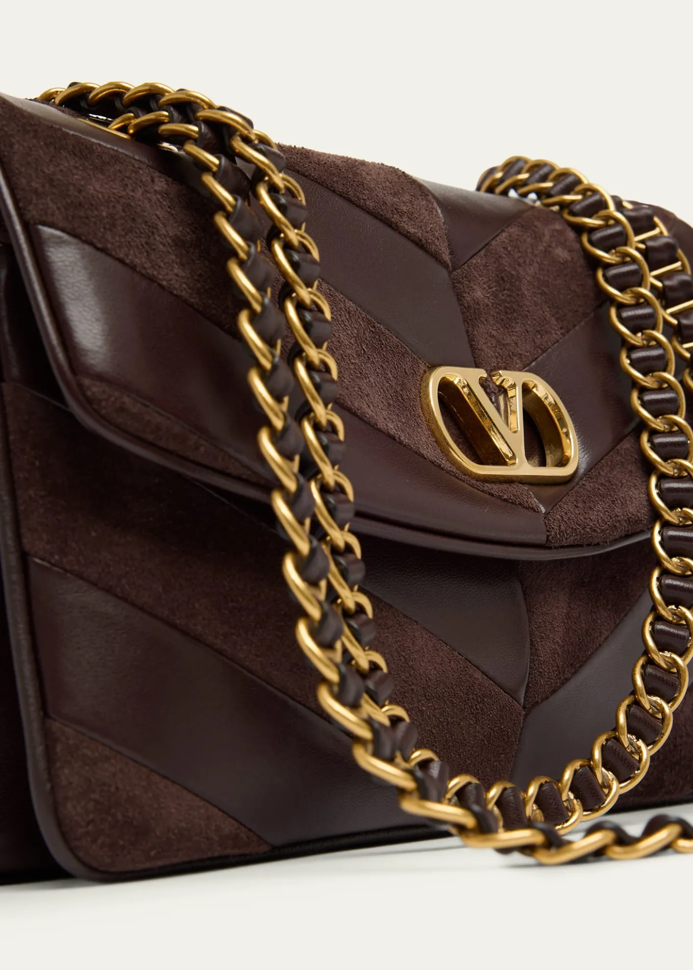 Valentino GaravaniDjuna Medium Patchwork Chevron Shoulder Bag
