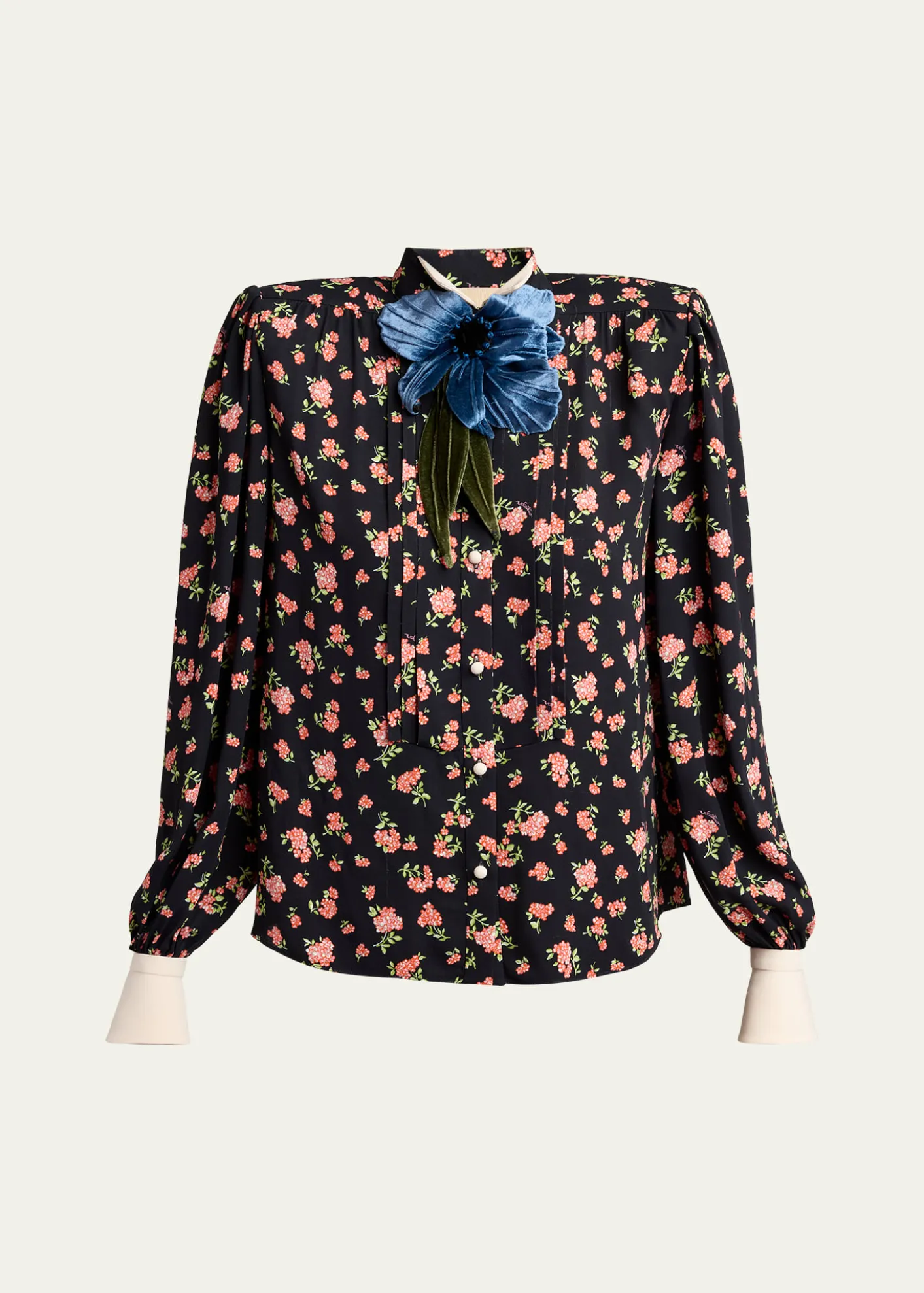 Valentino GaravaniEmbellished Floral-Print Shirt