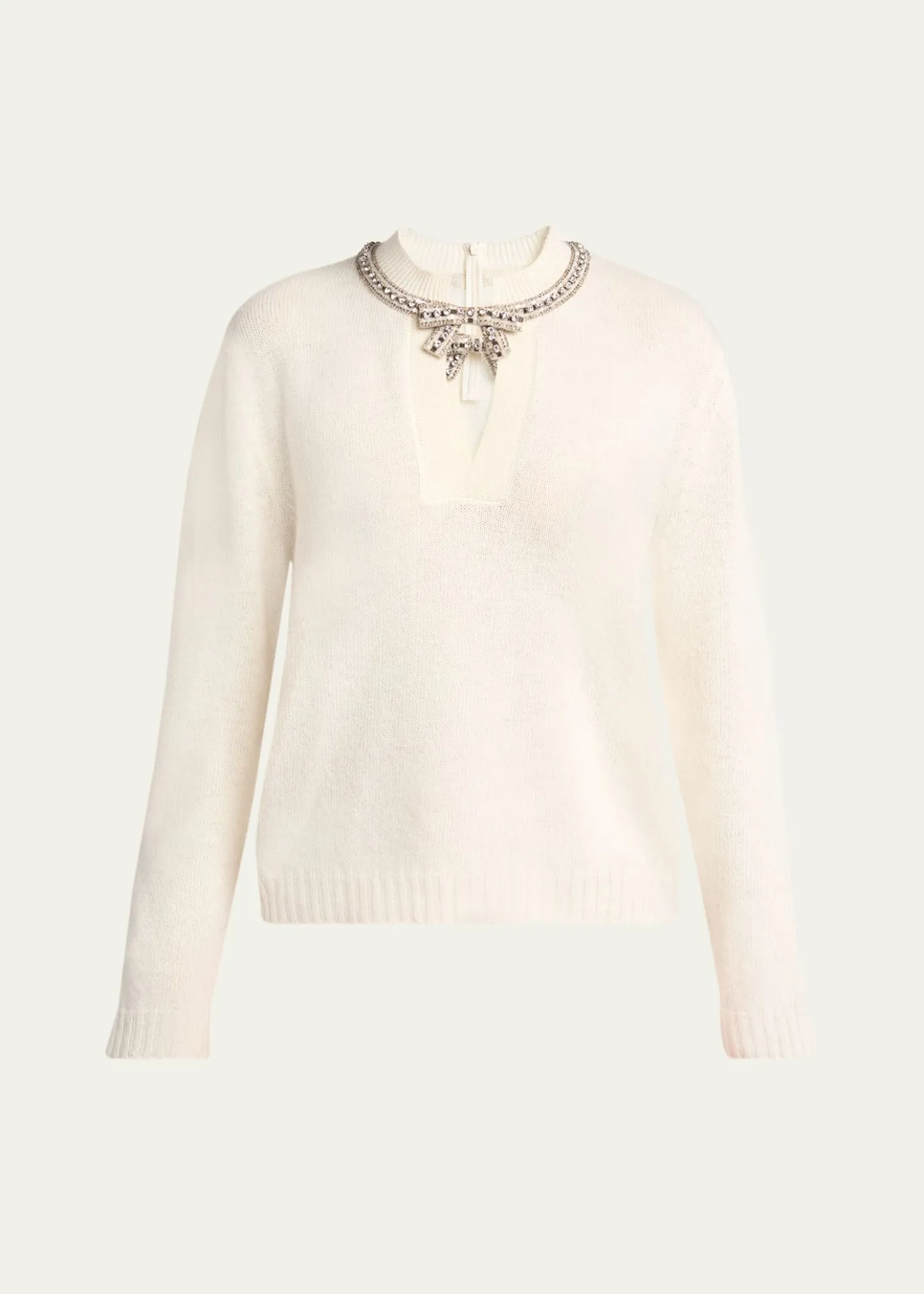 Valentino GaravaniEmbroidered Bow Crewneck Sweater