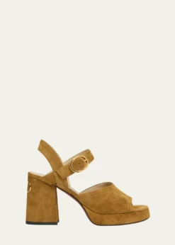 Valentino GaravaniFawcette VLogo Suede Platform Sandals