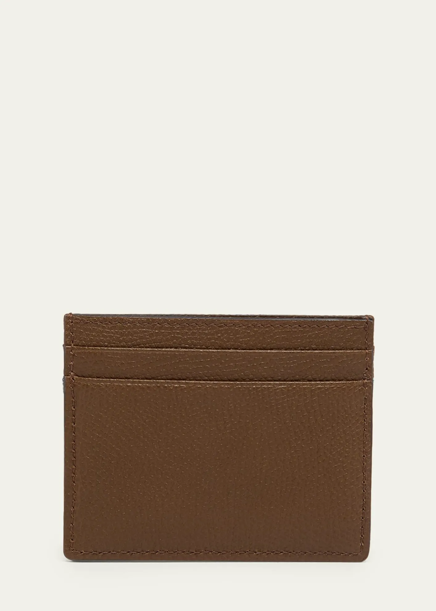 Valentino GaravaniFloral-Embroidered Denim & Leather Card Holder