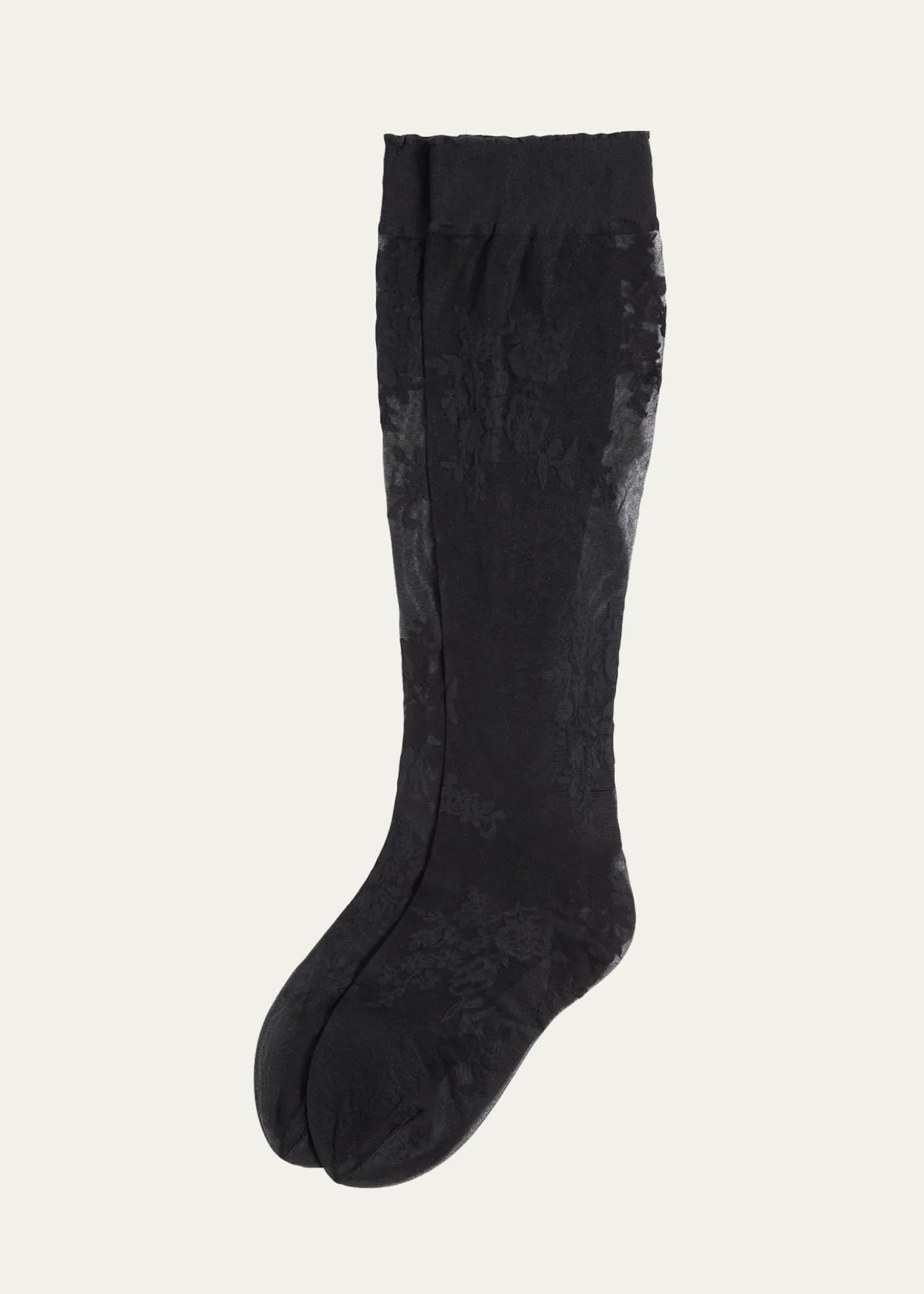 Valentino GaravaniFloral Lace Knee-High Socks
