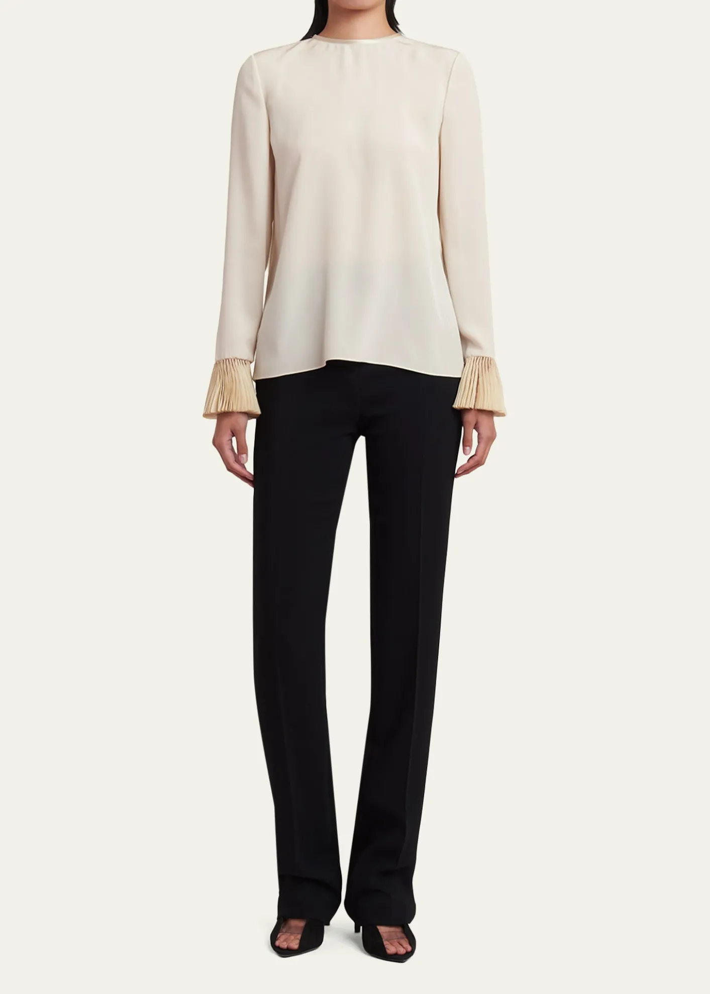 Valentino GaravaniFlutter-Cuff Matte Shirt