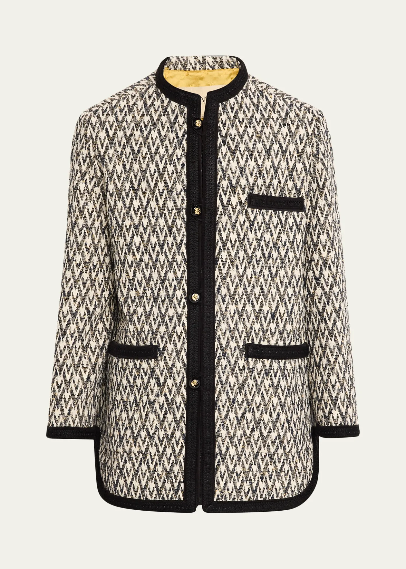 Valentino GaravaniGeometric Woven Collarless Jacket