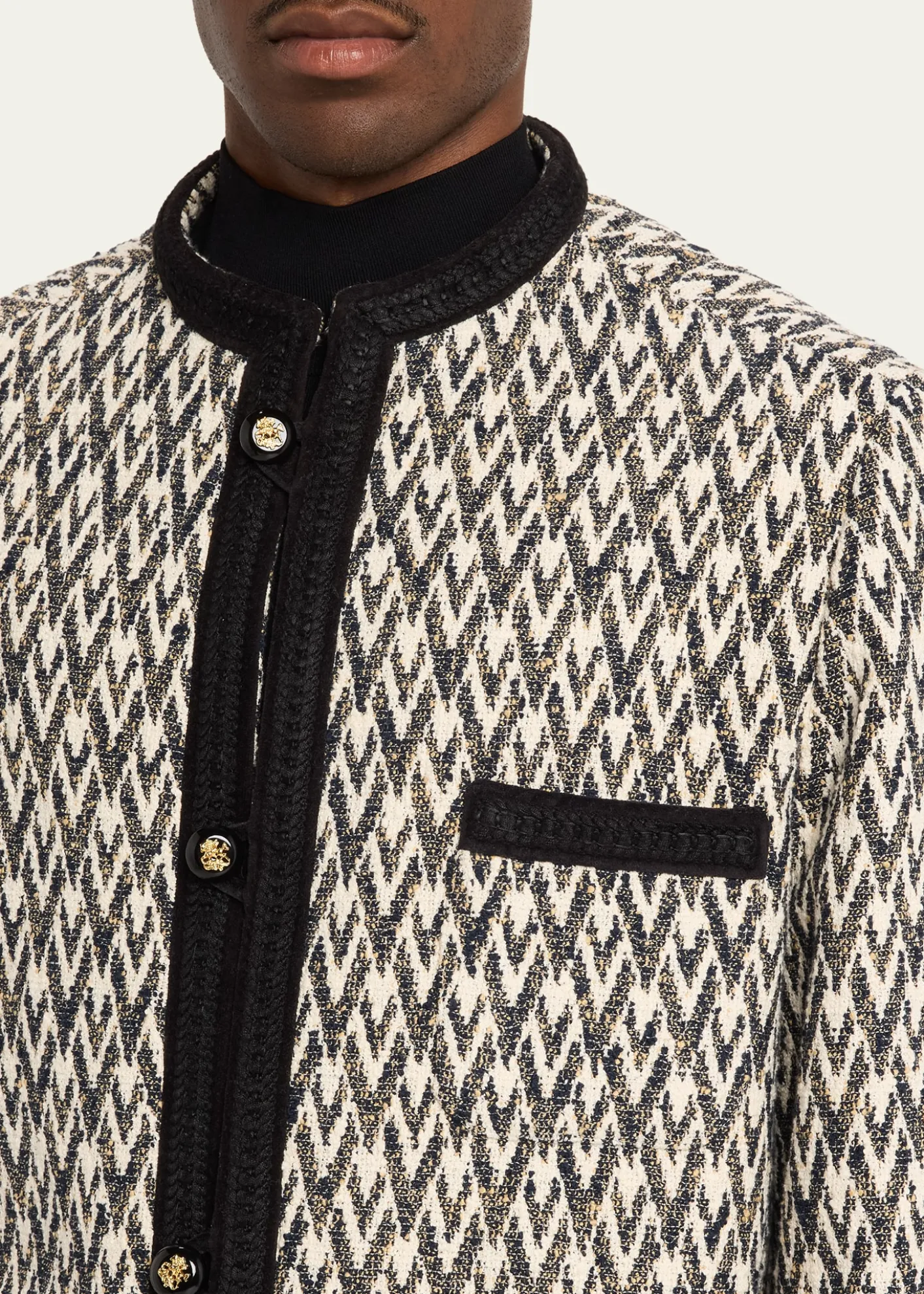 Valentino GaravaniGeometric Woven Collarless Jacket