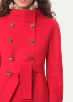 Valentino GaravaniHigh-Neck Double-Breast Belted Wool Cashmere Coat