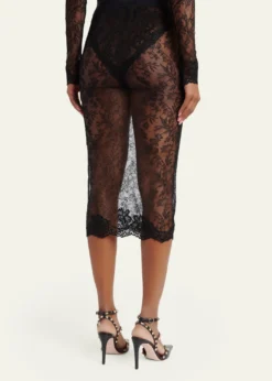 Valentino GaravaniLace Bodycon Midi-Skirt