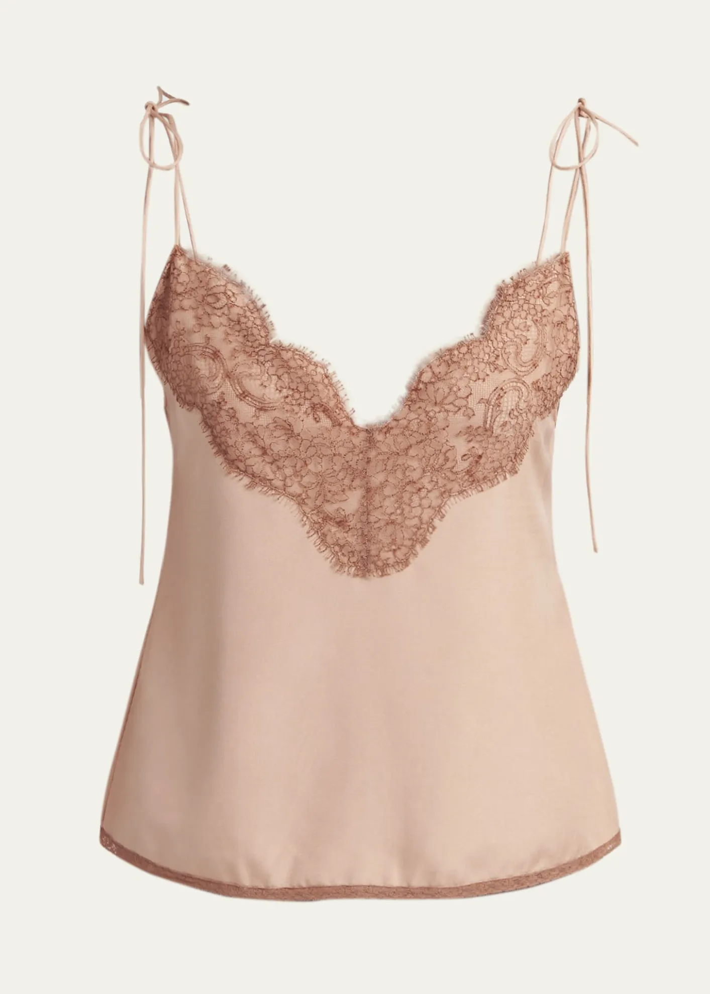Valentino GaravaniLace-Trim Silk Cami Top