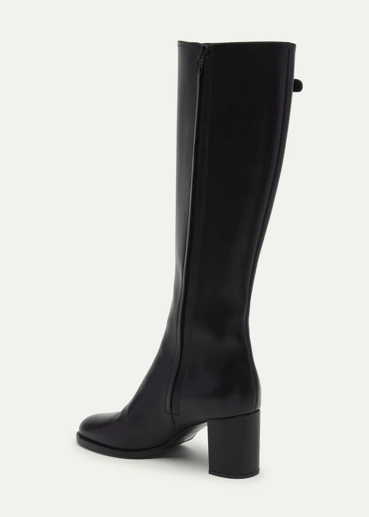 Valentino GaravaniLeather Knee High Boots with V Logo