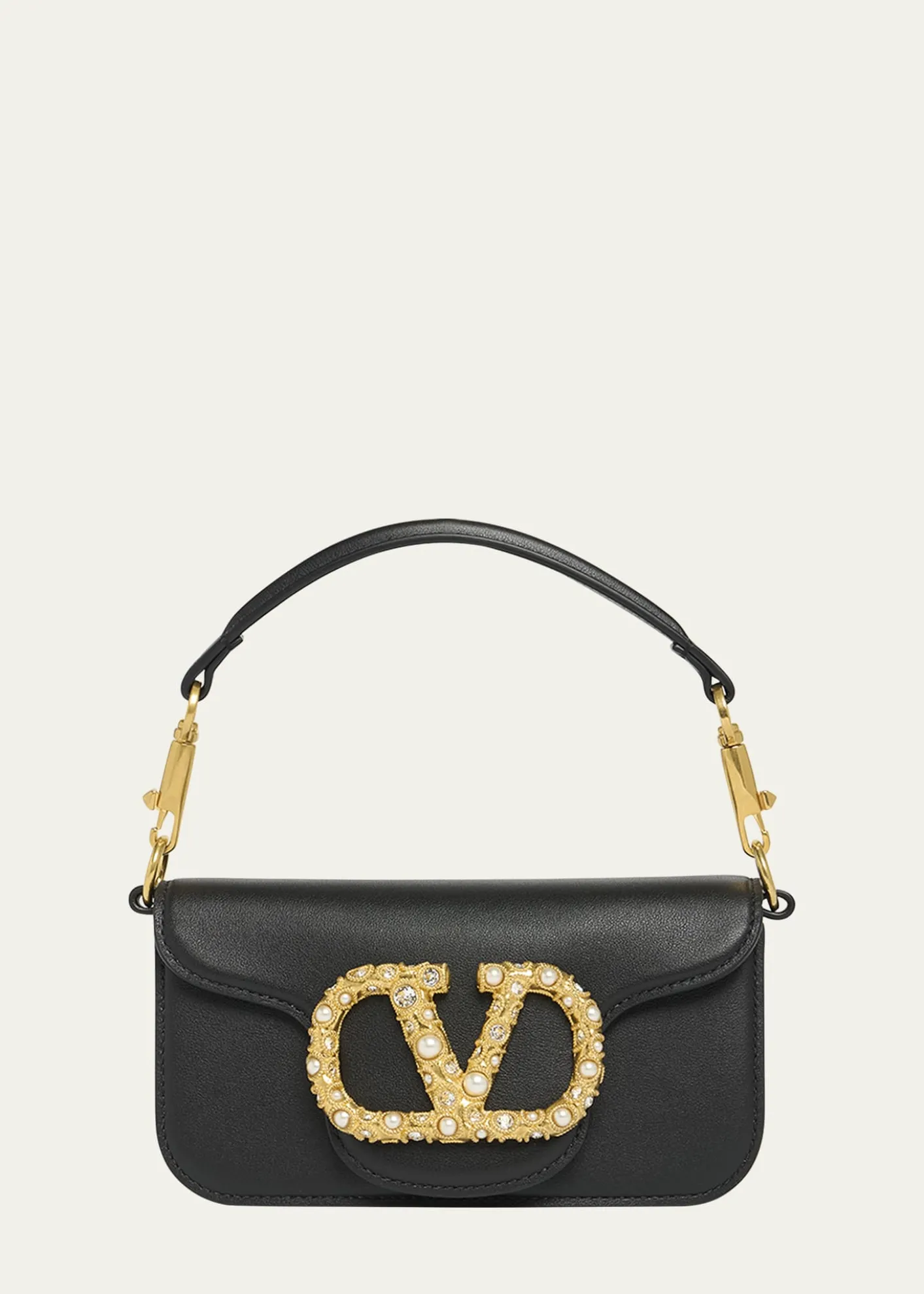 Valentino GaravaniLoco Studded VLOGO Small Leather Shoulder Bag