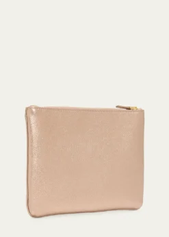 Valentino GaravaniMedium Metallic Leather Flat Pouch Bag
