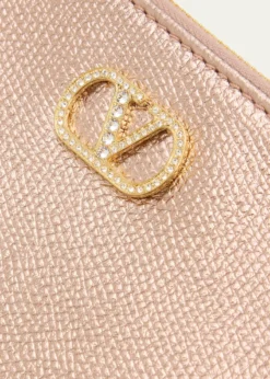 Valentino GaravaniMedium Metallic Leather Flat Pouch Bag