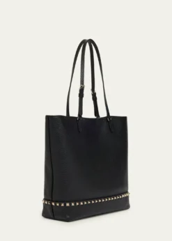 Valentino GaravaniMedium Rockstud Grain Leather Tote Bag