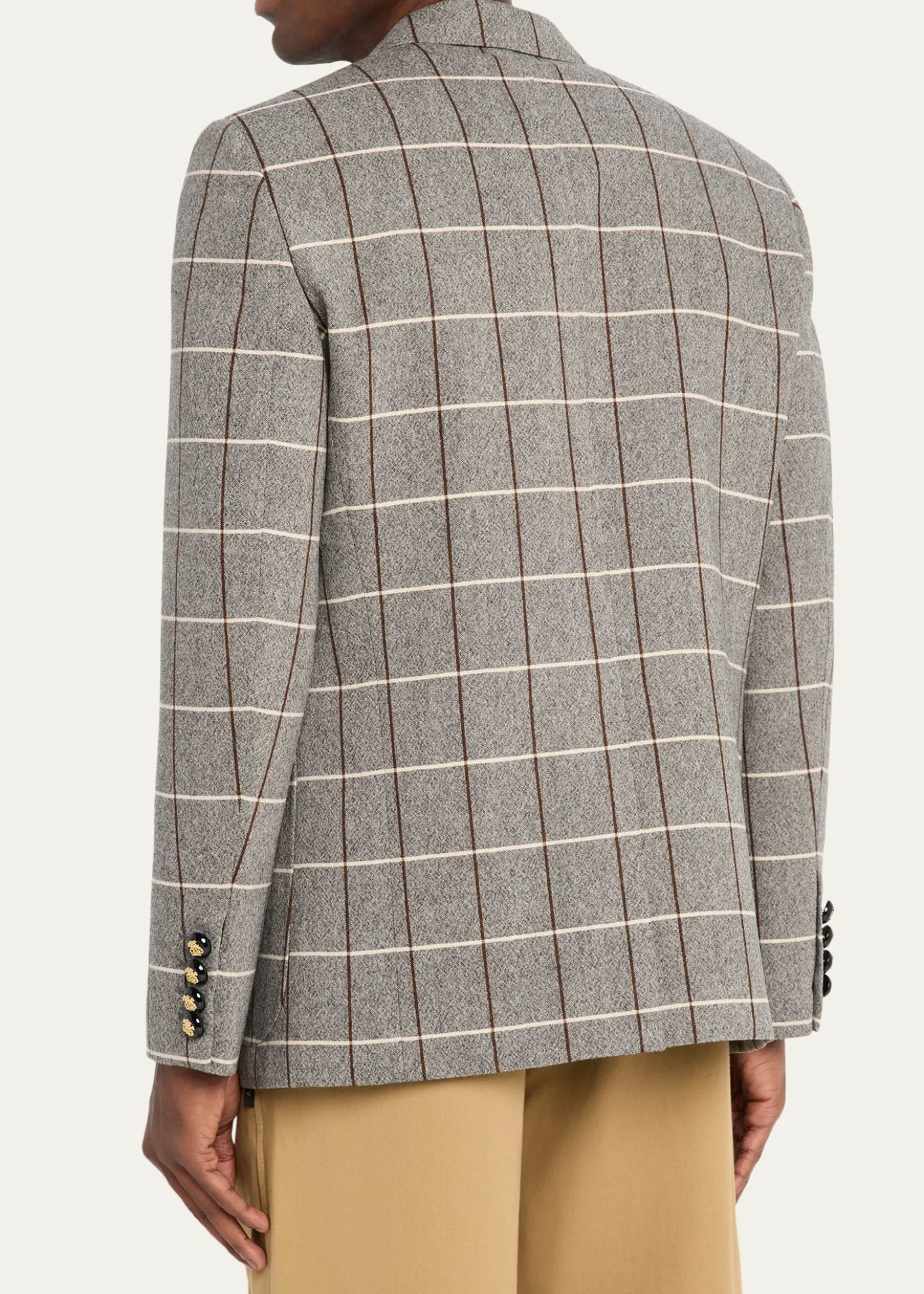 Valentino GaravaniMen's Check-Print Melange Wool Jacket