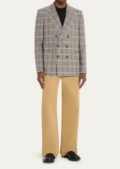 Valentino GaravaniMen's Check-Print Melange Wool Jacket