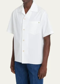 Valentino GaravaniMen's Cotton Poplin Camp Shirt