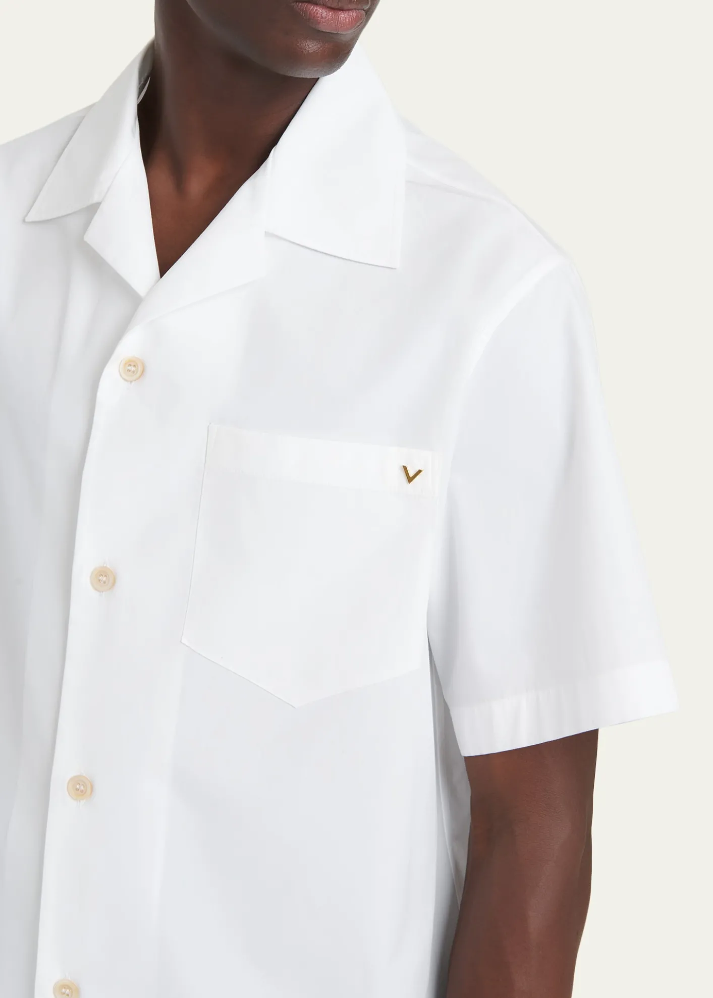 Valentino GaravaniMen's Cotton Poplin Camp Shirt