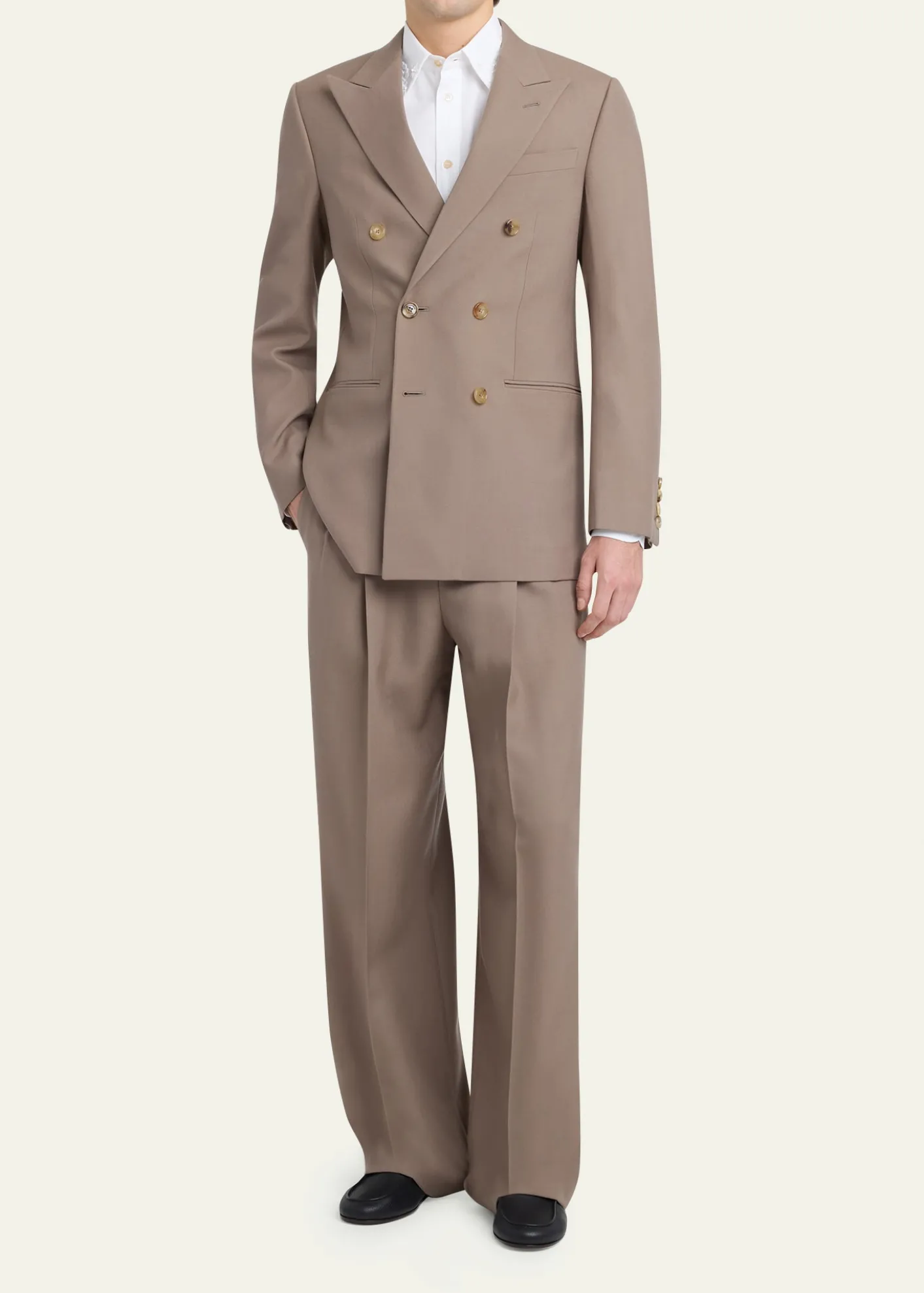 Valentino GaravaniMen's Double-Pleated Wool Trousers