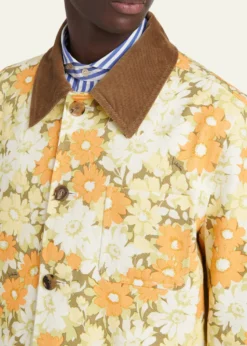 Valentino GaravaniMen's Floral-Print Cotton Jacket