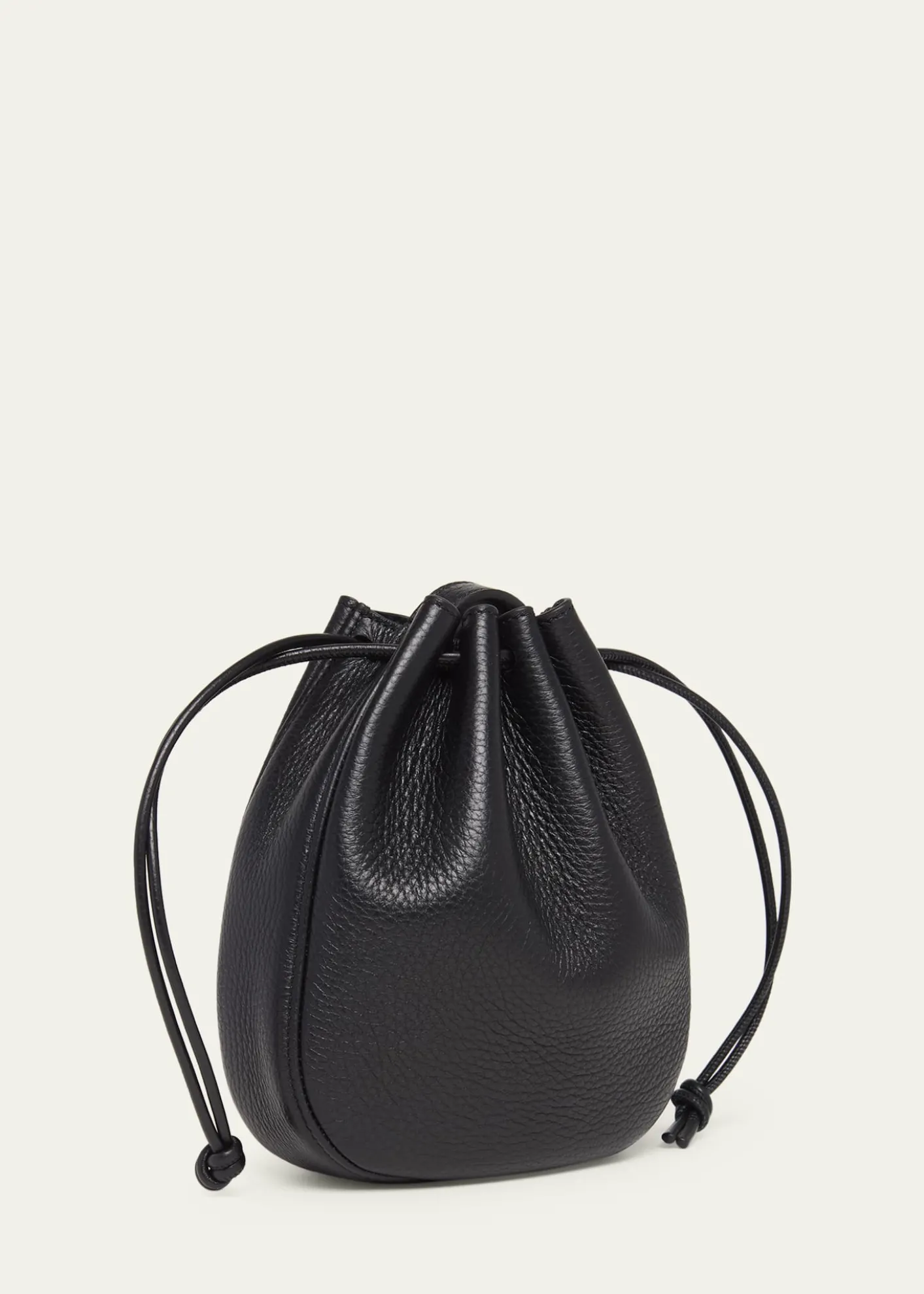 Valentino GaravaniMen's Medium Drawstring Shoulder Bag in Grained Leather
