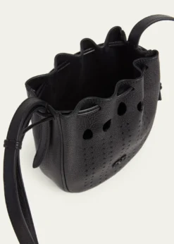 Valentino GaravaniMen's Medium Drawstring Shoulder Bag in Grained Leather