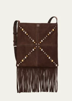 Valentino GaravaniMen's Nellcote Studded Suede Belt Bag