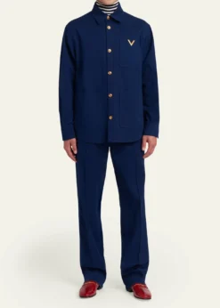 Valentino GaravaniMen's Straight-Fit Cotton Gabardine Pants