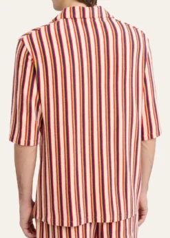 Valentino GaravaniMen's Striped Toweling Camp Shirt