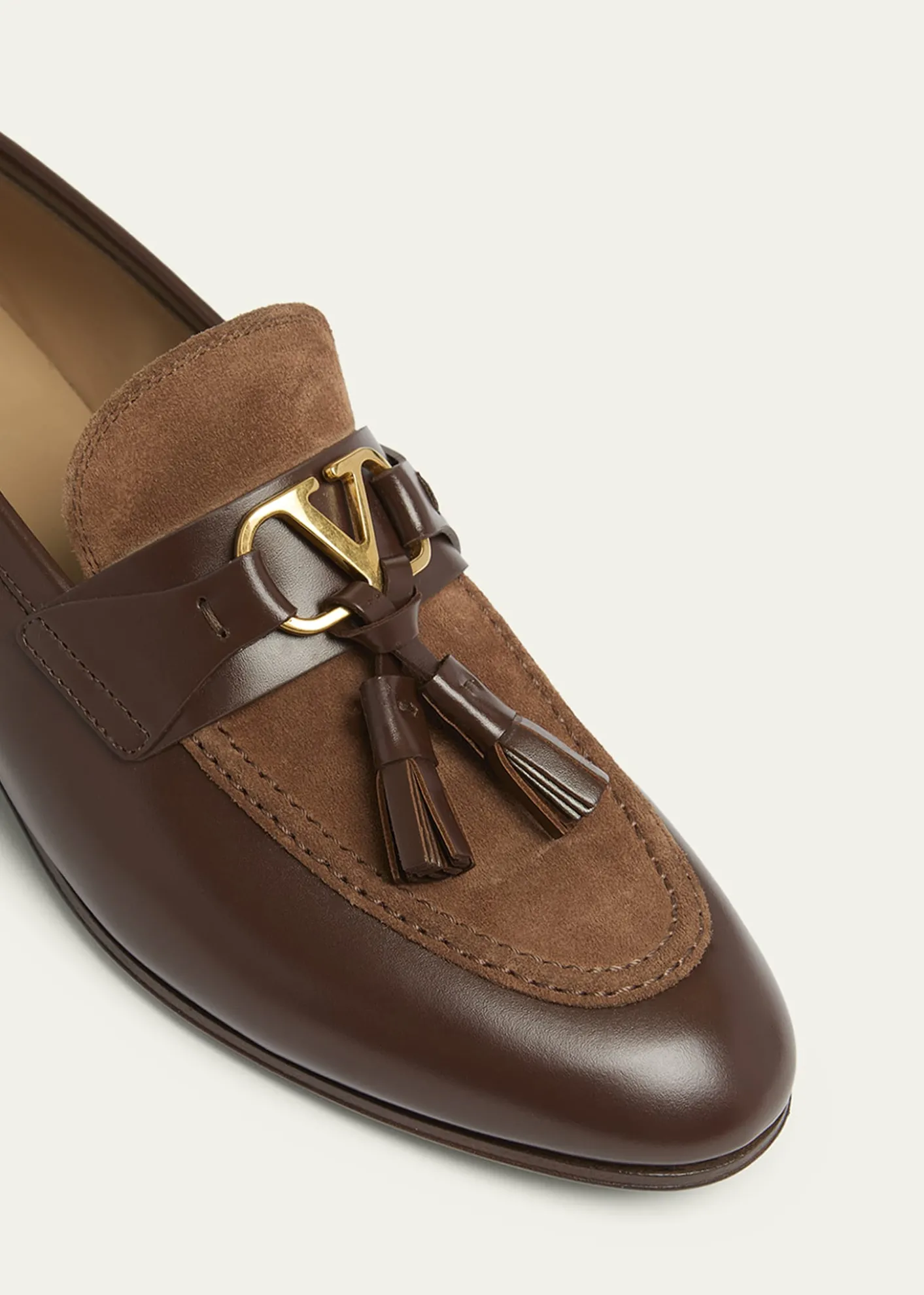 Valentino GaravaniMen's Vaniteux VLogo Leather & Suede Tassel Loafers