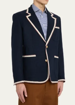 Valentino GaravaniMen's VLogo Contrast-Trim Blazer