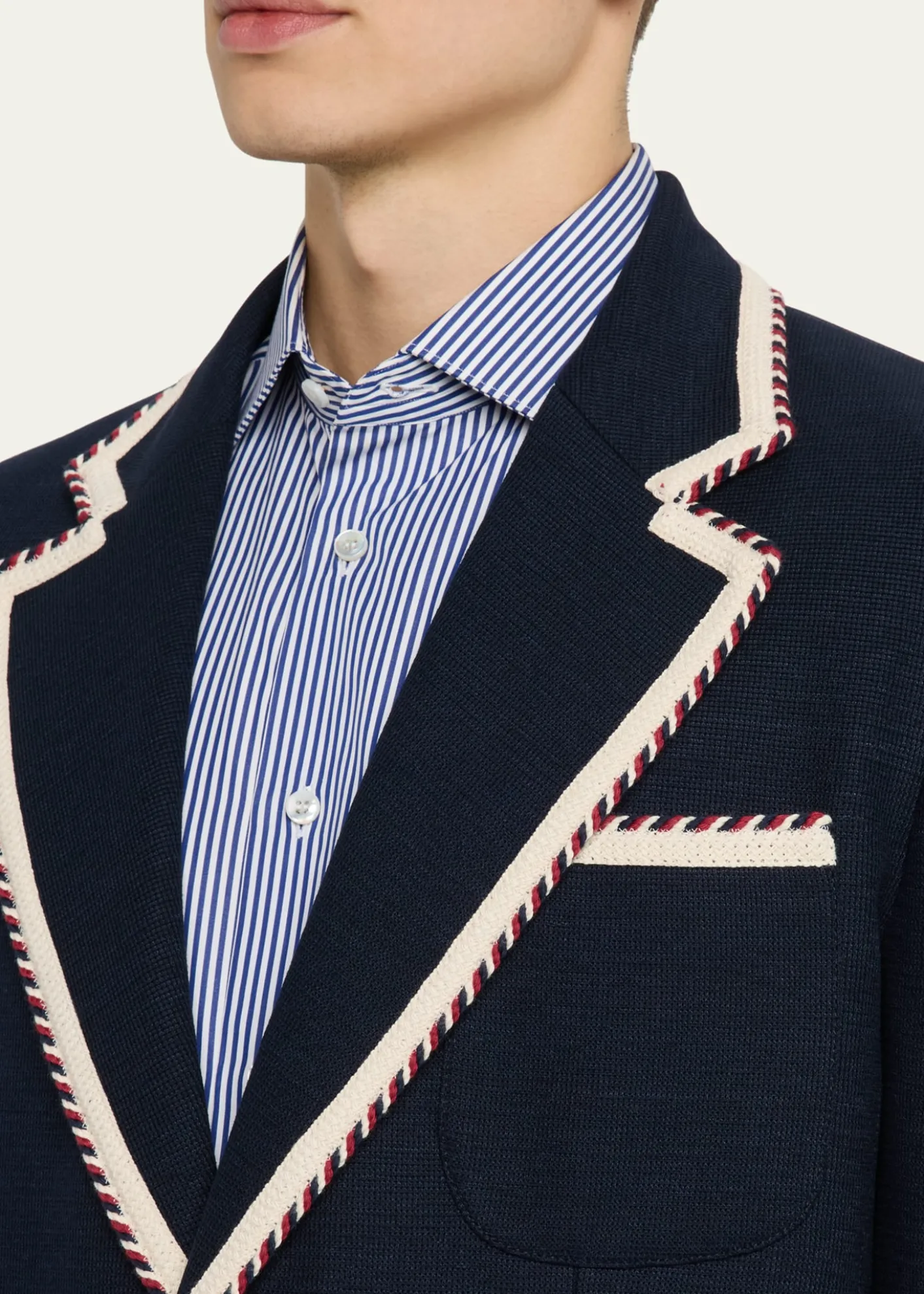 Valentino GaravaniMen's VLogo Contrast-Trim Blazer