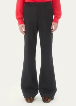Valentino GaravaniMen's Wide Leg Flared Flat-Front Pants