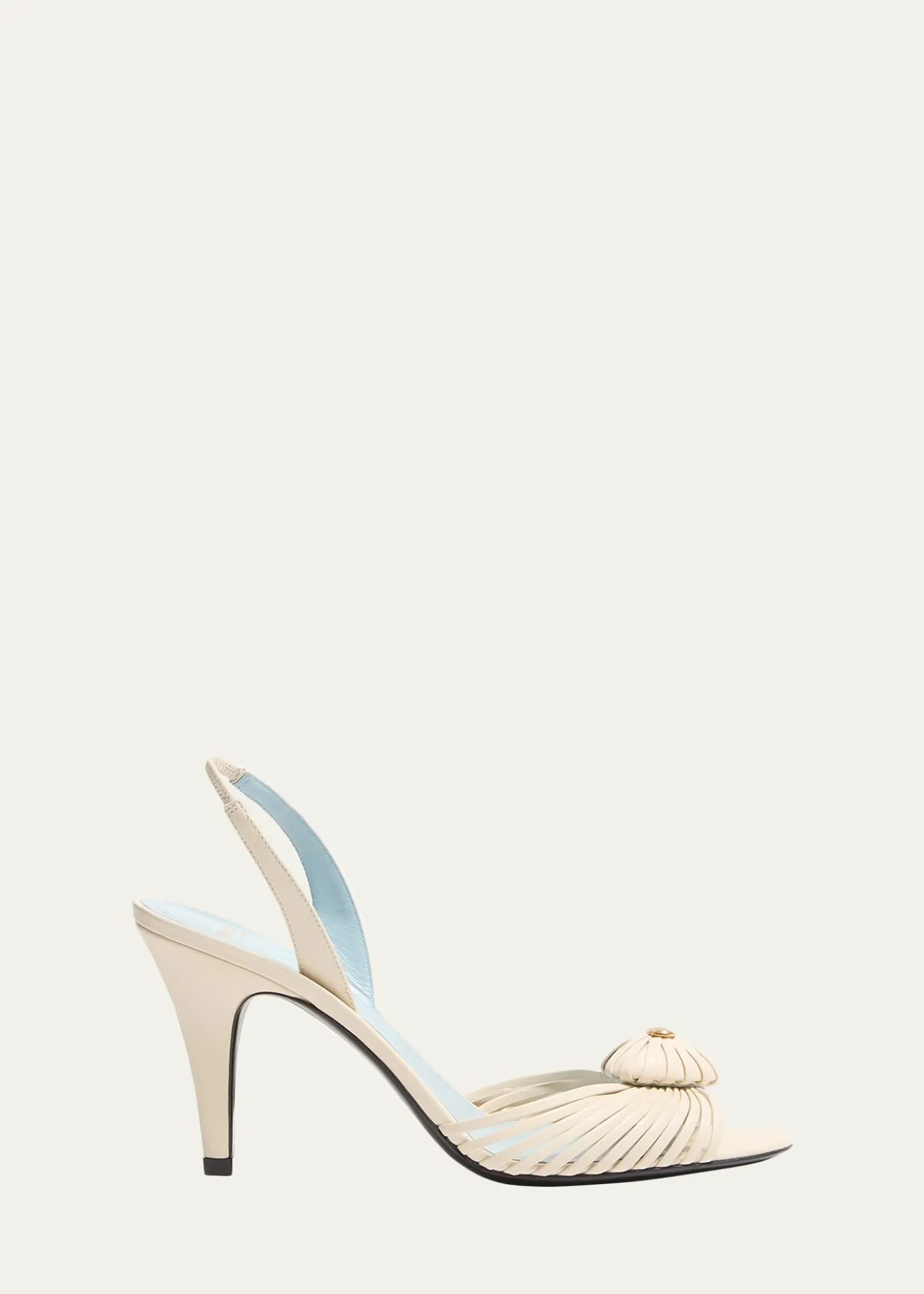 Valentino Garavani85mm Coeur VLogo Leather Slingback Pumps