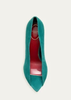 Valentino Garavani105mm Open Toe Revele Suede Pumps