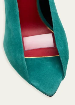 Valentino Garavani105mm Open Toe Revele Suede Pumps