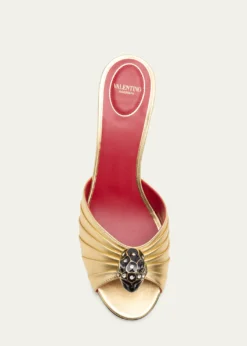 Valentino Garavani55mm Panthea Embellished Metallic Leather Mules