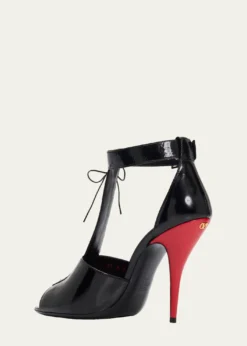 Valentino Garavani105mm Patent Leather Bustier T-Strap Sandals