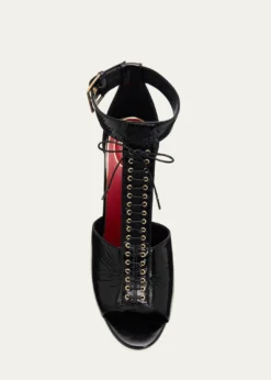 Valentino Garavani105mm Patent Leather Bustier T-Strap Sandals