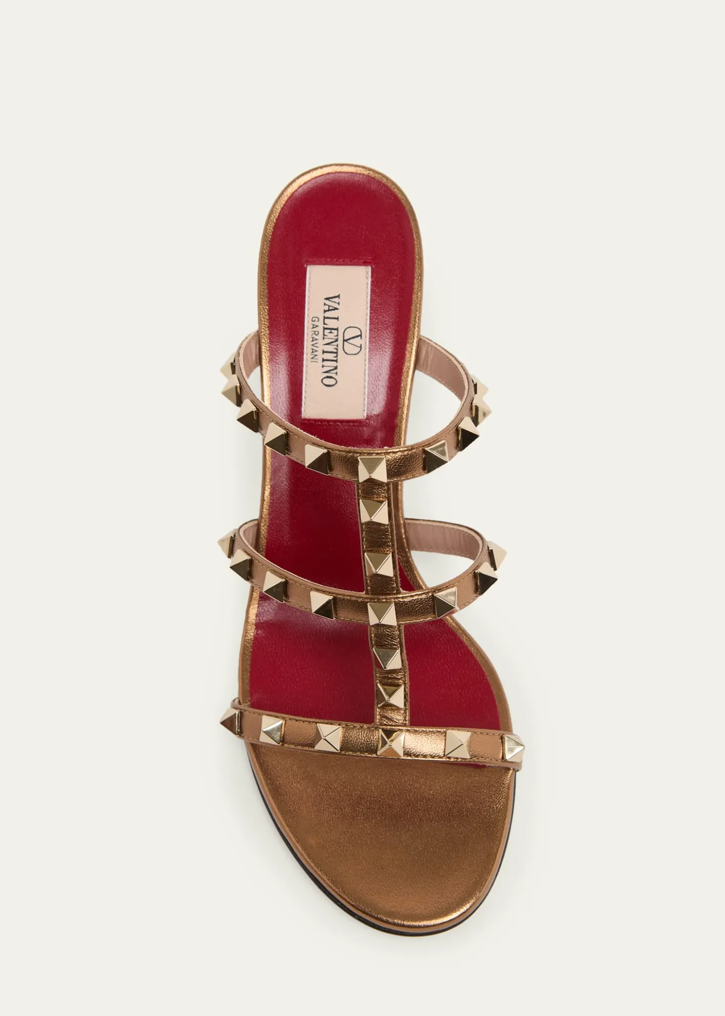 Valentino Garavani60mm Rockstud Laminated Nappa Leather Slide Sandals