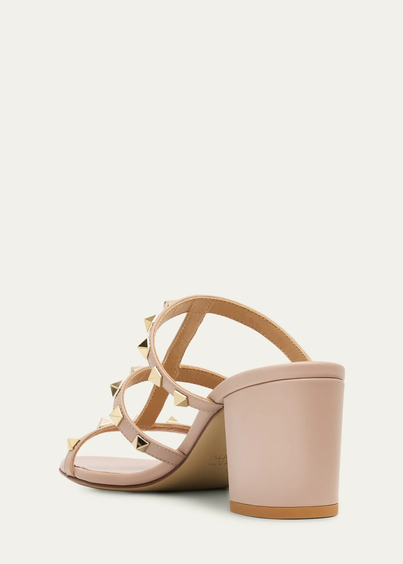 Valentino Garavani60mm Rockstud Caged Block-Heel Slide Sandals